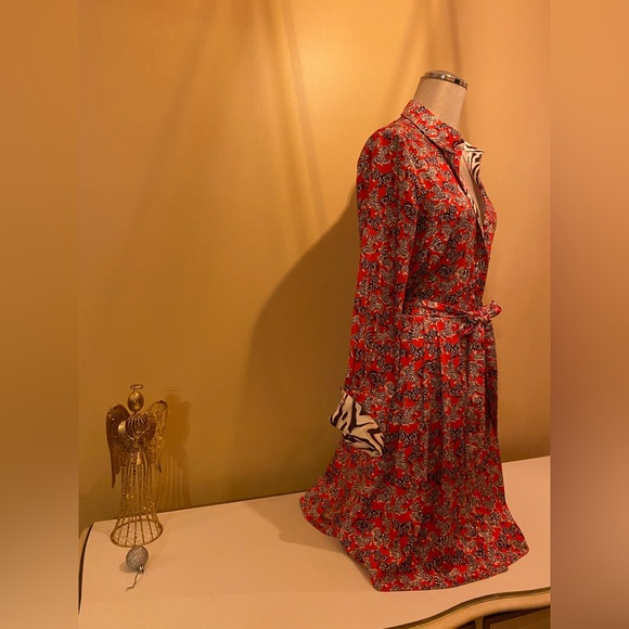 JB by Julie Brown Red and Black Fun zebra 🦓 Long Sleeve Dress with 2 pockets - Picture 3 of 8